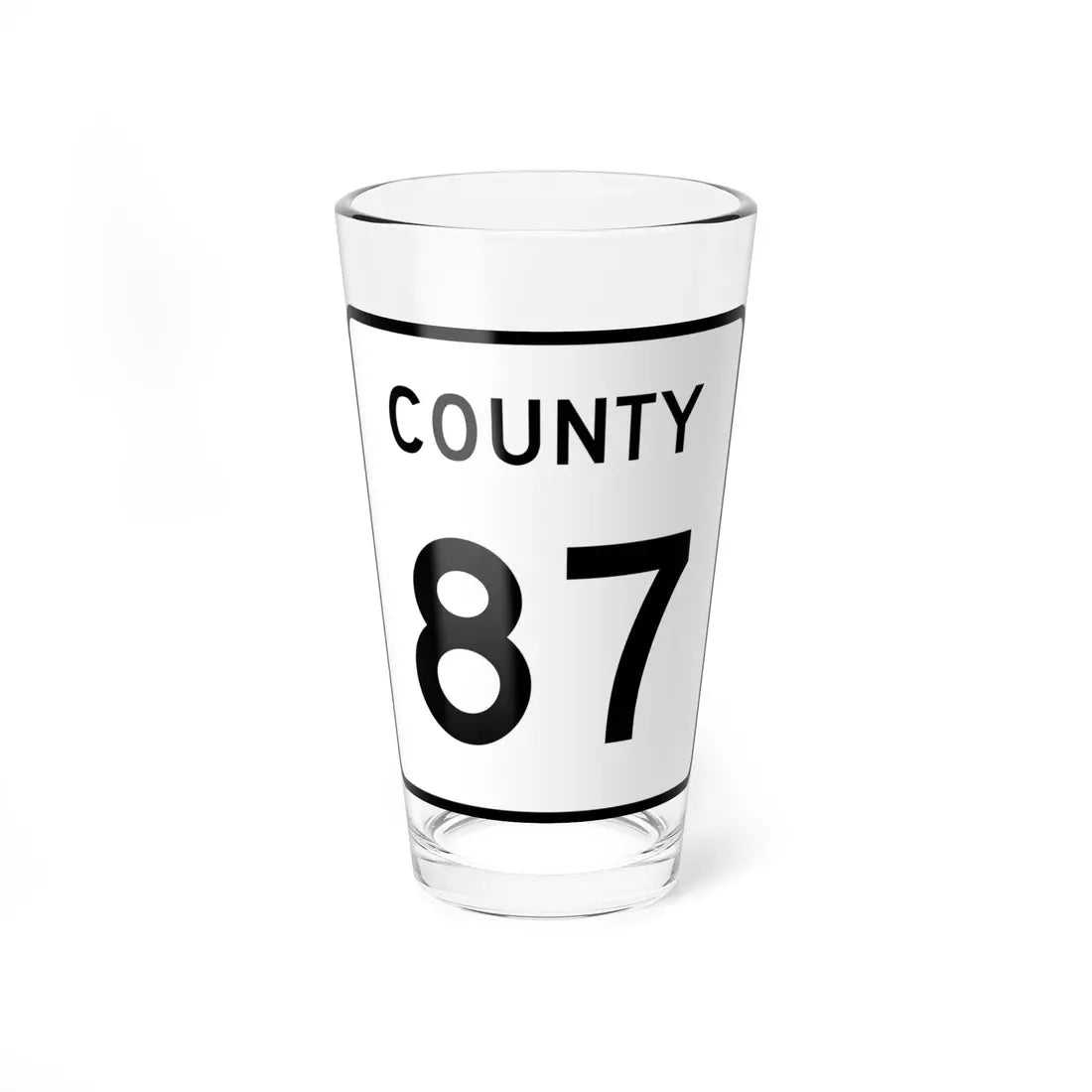 County 87 square (Minnesota) (Road Sign) Pint Glass 16oz 16oz - Go Mug Yourself