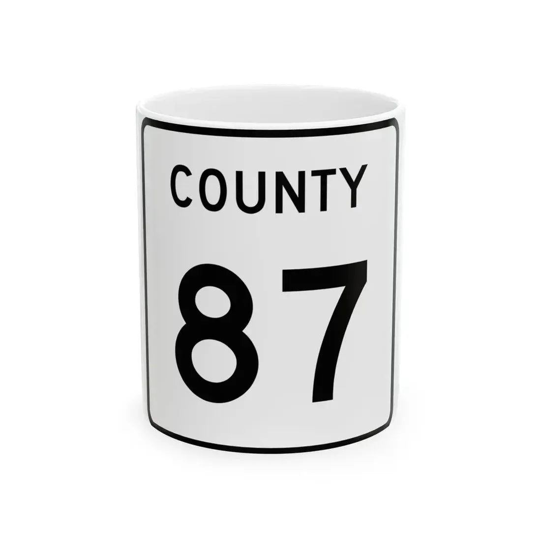 County 87 square (Minnesota) (Road Sign) White Coffee Mug 11oz - Go Mug Yourself