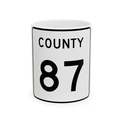 County 87 square (Minnesota) (Road Sign) White Coffee Mug 11oz - Go Mug Yourself