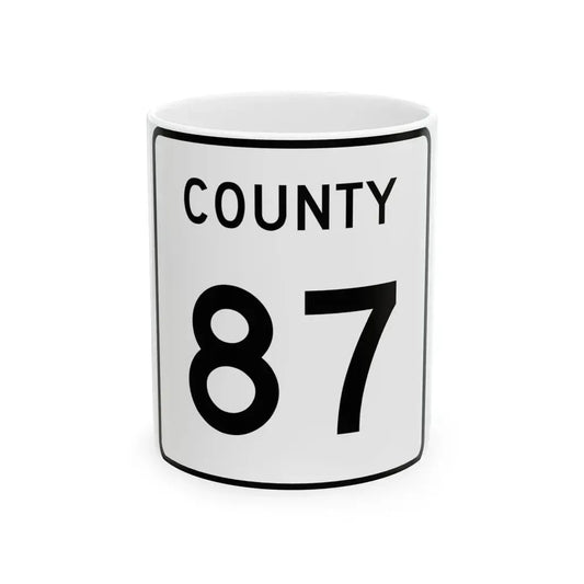 County 87 square (Minnesota) (Road Sign) White Coffee Mug 11oz - Go Mug Yourself