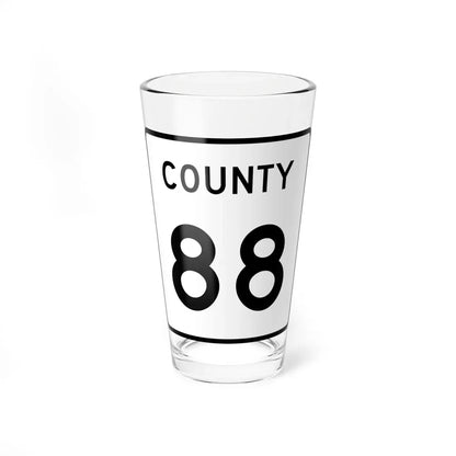 County 88 square (Minnesota) (Road Sign) Pint Glass 16oz 16oz - Go Mug Yourself