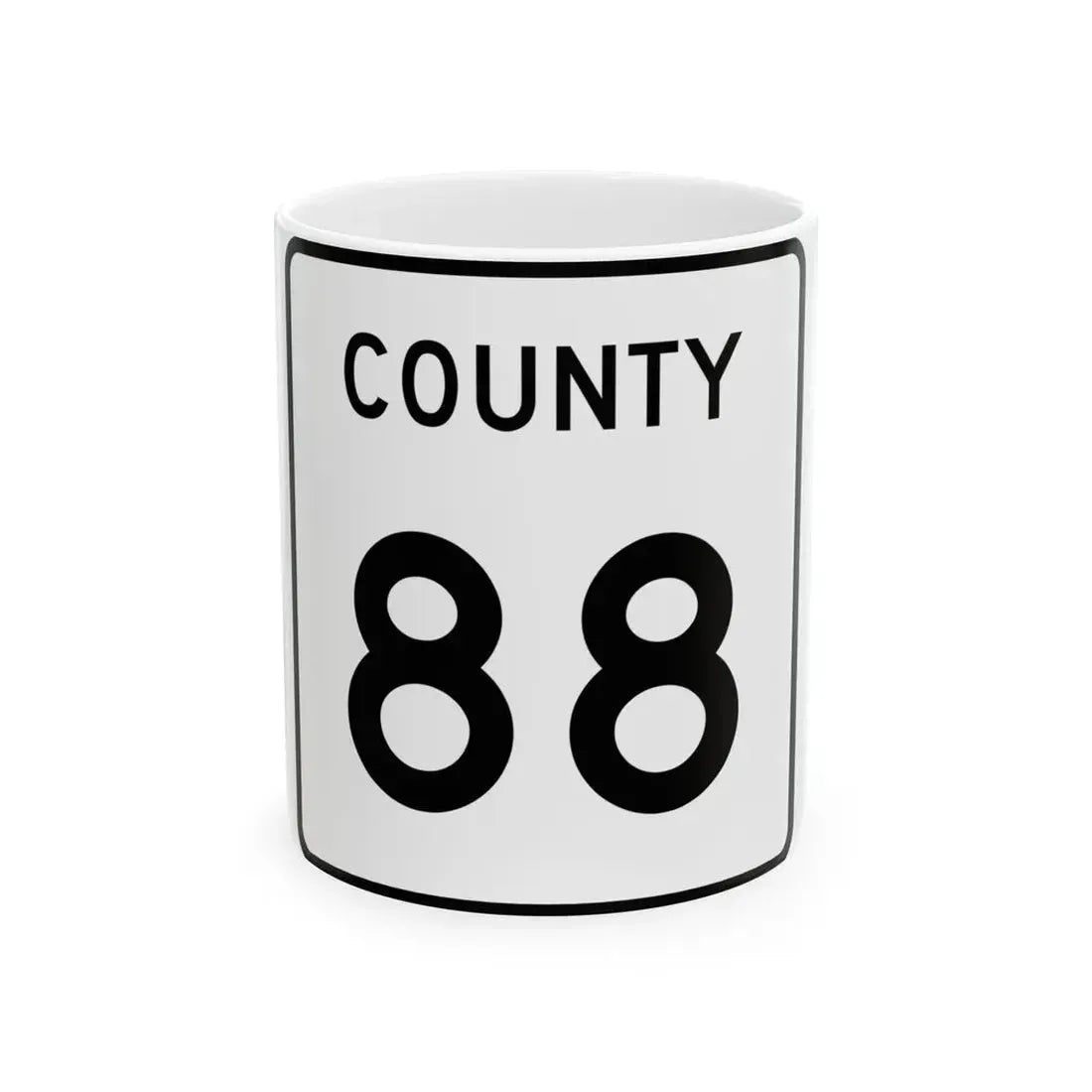 County 88 square (Minnesota) (Road Sign) White Coffee Mug 11oz - Go Mug Yourself
