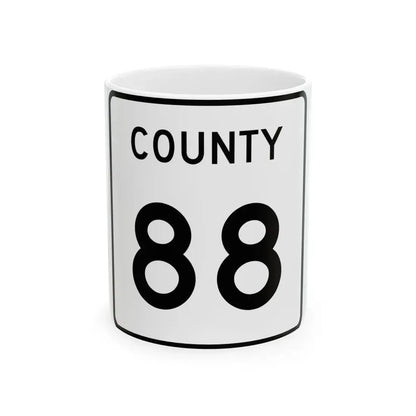County 88 square (Minnesota) (Road Sign) White Coffee Mug 11oz - Go Mug Yourself