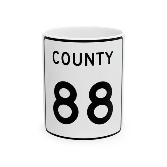 County 88 square (Minnesota) (Road Sign) White Coffee Mug 11oz - Go Mug Yourself