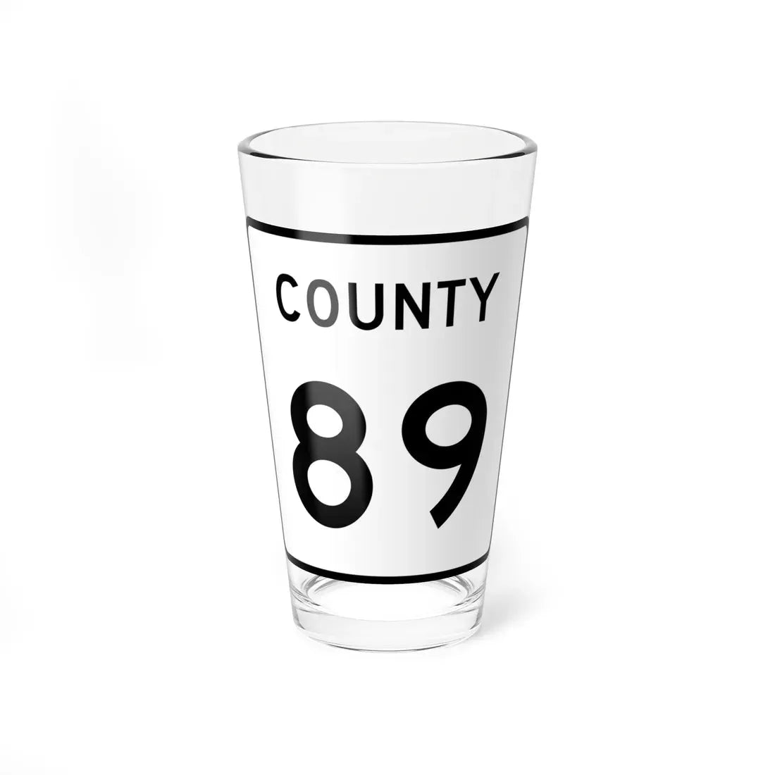 County 89 square (Minnesota) (Road Sign) Pint Glass 16oz 16oz - Go Mug Yourself