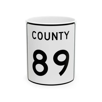 County 89 square (Minnesota) (Road Sign) White Coffee Mug 11oz - Go Mug Yourself