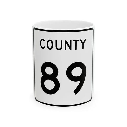 County 89 square (Minnesota) (Road Sign) White Coffee Mug 11oz - Go Mug Yourself
