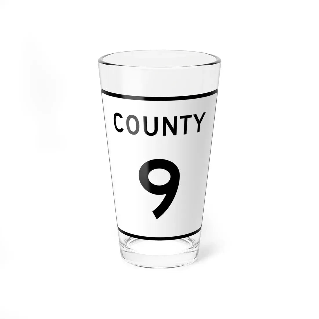 County 9 square (Minnesota) (Road Sign) Pint Glass 16oz 16oz - Go Mug Yourself