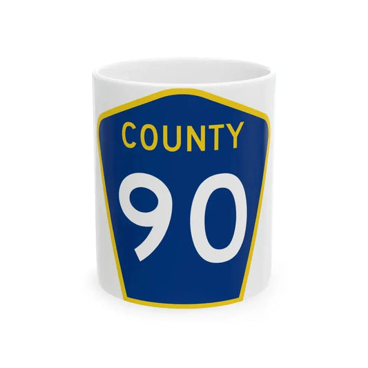 County 90 MN (Minnesota) (Road Sign) White Coffee Mug 11oz - Go Mug Yourself