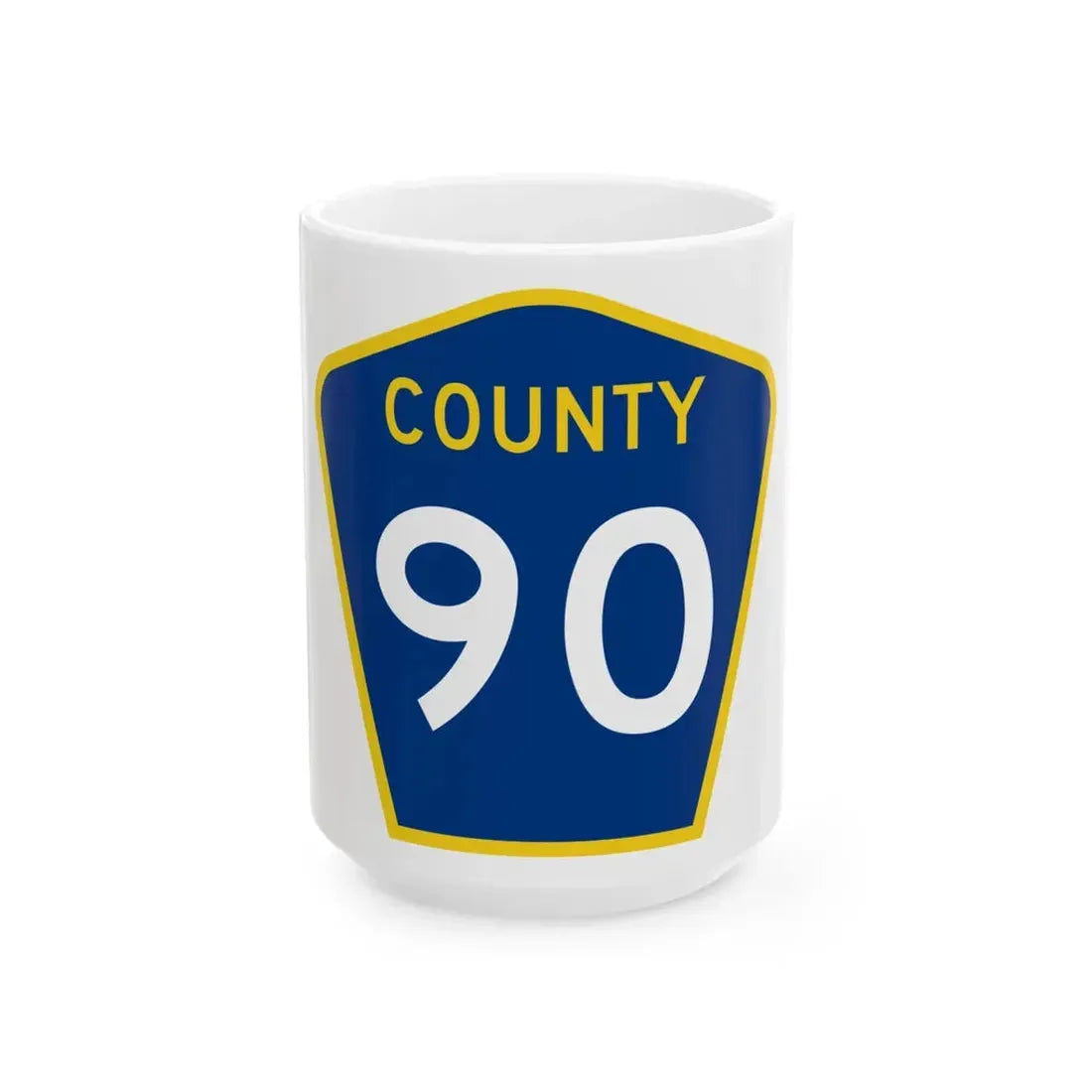 County 90 MN (Minnesota) (Road Sign) White Coffee Mug 15oz - Go Mug Yourself