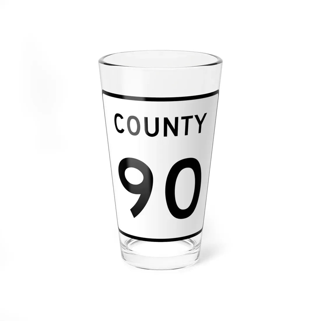 County 90 square (Minnesota) (Road Sign) Pint Glass 16oz 16oz - Go Mug Yourself