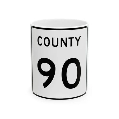 County 90 square (Minnesota) (Road Sign) White Coffee Mug 11oz - Go Mug Yourself