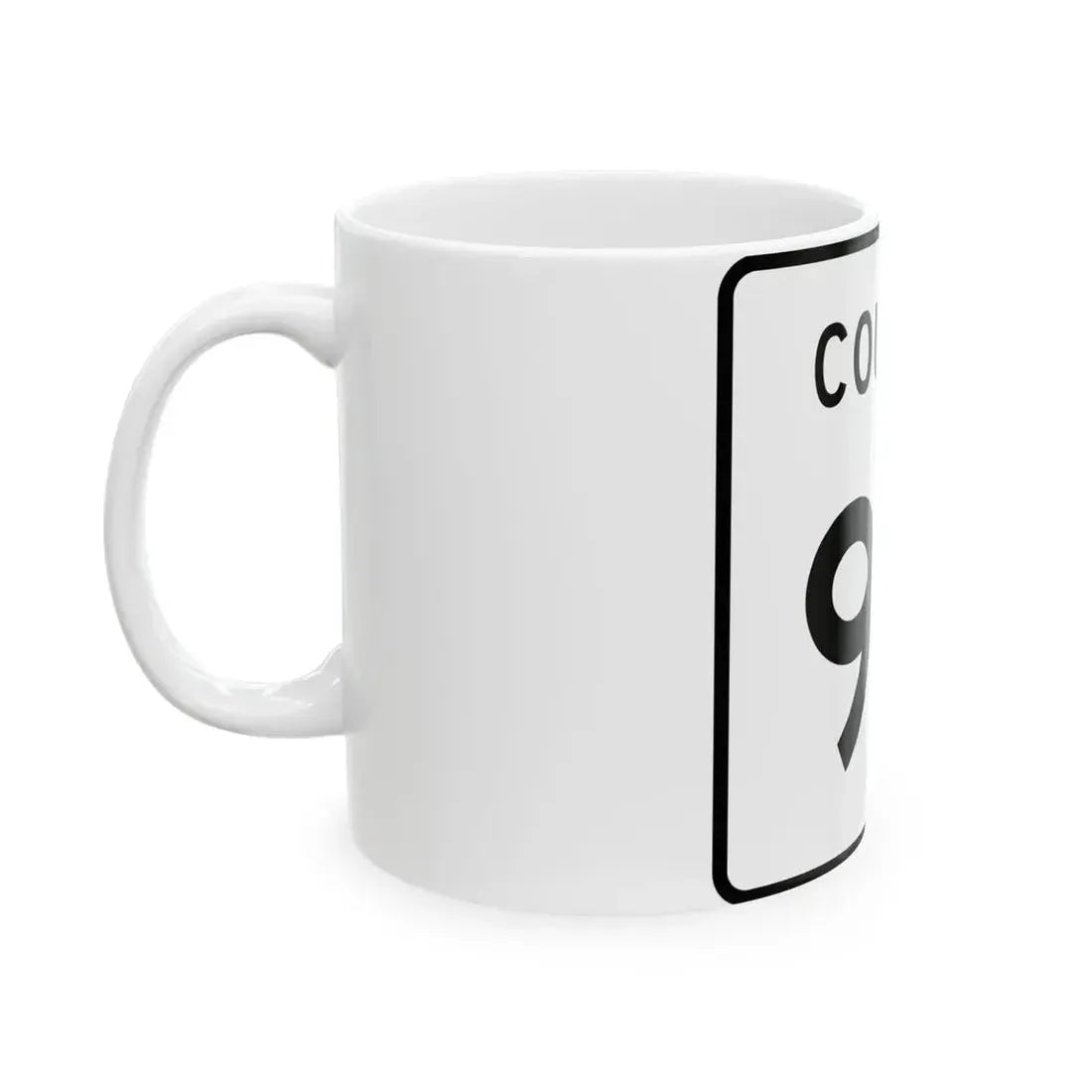 County 90 square (Minnesota) (Road Sign) White Coffee Mug - Go Mug Yourself
