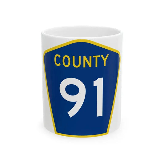 County 91 MN (Minnesota) (Road Sign) White Coffee Mug 11oz - Go Mug Yourself