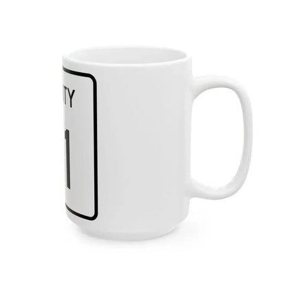 County 91 square (Minnesota) (Road Sign) White Coffee Mug - Go Mug Yourself