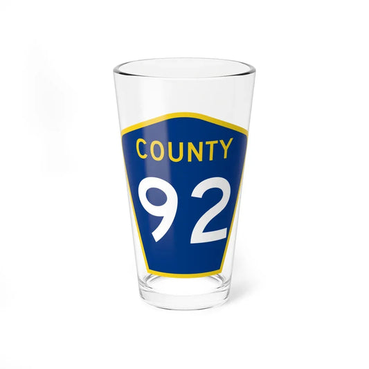County 92 MN (Minnesota) (Road Sign) Pint Glass 16oz 16oz - Go Mug Yourself
