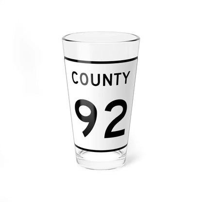 County 92 square (Minnesota) (Road Sign) Pint Glass 16oz 16oz - Go Mug Yourself