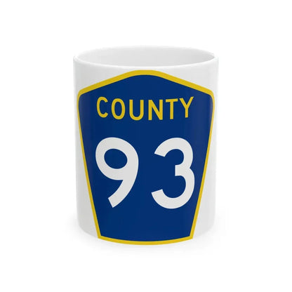 County 93 MN (Minnesota) (Road Sign) White Coffee Mug 11oz - Go Mug Yourself