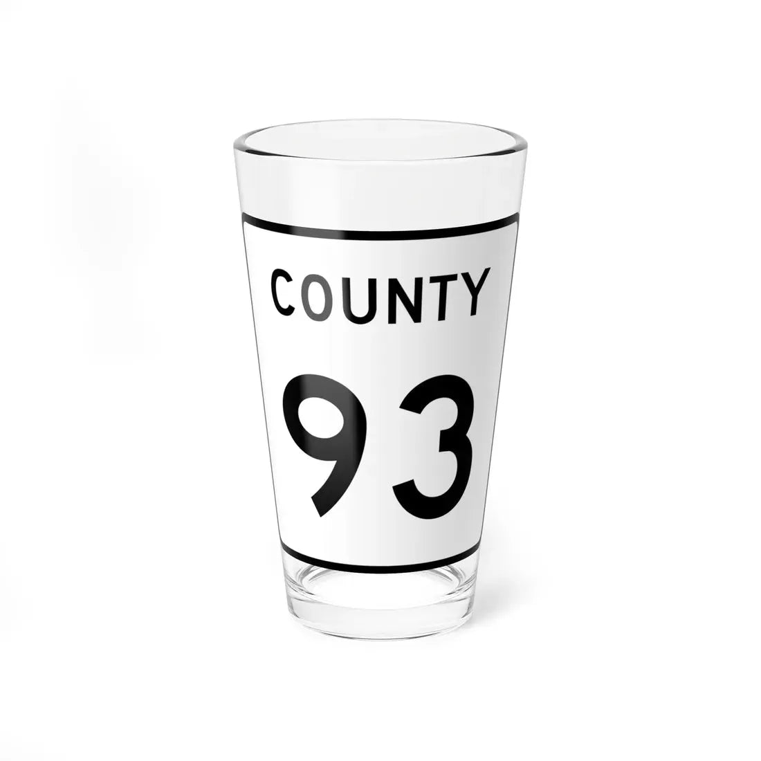 County 93 square (Minnesota) (Road Sign) Pint Glass 16oz 16oz - Go Mug Yourself