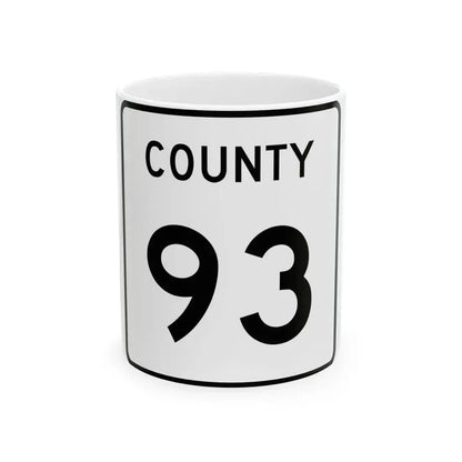 County 93 square (Minnesota) (Road Sign) White Coffee Mug 11oz - Go Mug Yourself
