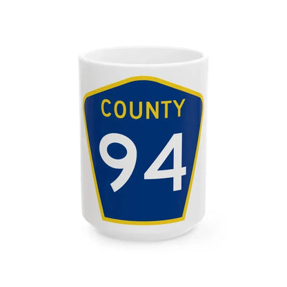 County 94 MN (Minnesota) (Road Sign) White Coffee Mug 15oz - Go Mug Yourself