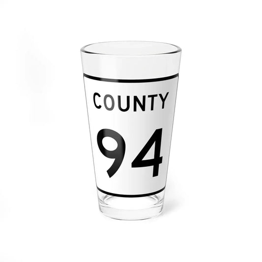 County 94 square (Minnesota) (Road Sign) Pint Glass 16oz 16oz - Go Mug Yourself