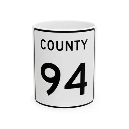 County 94 square (Minnesota) (Road Sign) White Coffee Mug 11oz - Go Mug Yourself