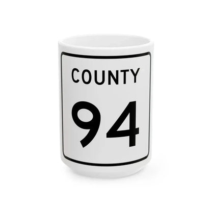 County 94 square (Minnesota) (Road Sign) White Coffee Mug 15oz - Go Mug Yourself