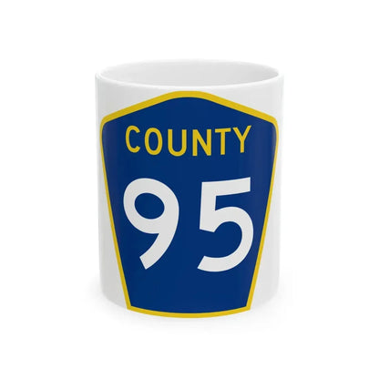 County 95 MN (Minnesota) (Road Sign) White Coffee Mug 11oz - Go Mug Yourself