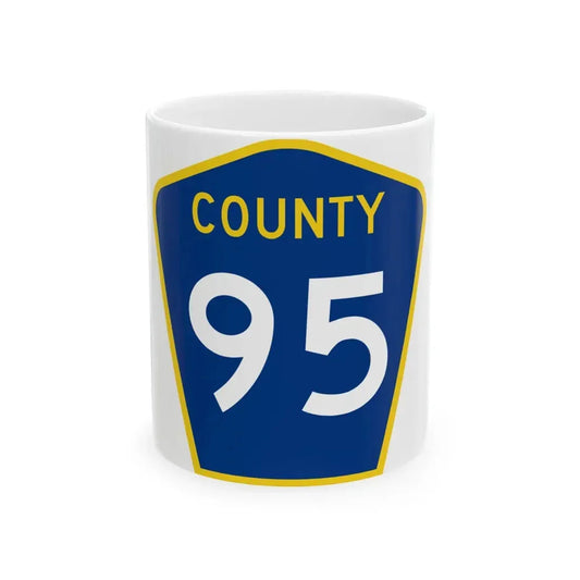 County 95 MN (Minnesota) (Road Sign) White Coffee Mug 11oz - Go Mug Yourself
