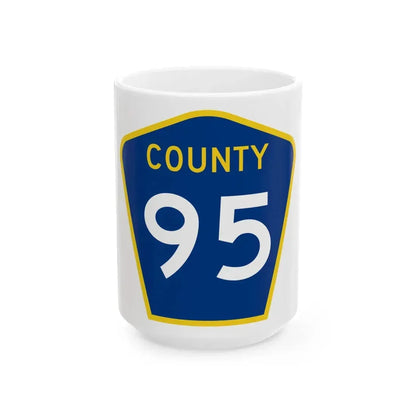 County 95 MN (Minnesota) (Road Sign) White Coffee Mug 15oz - Go Mug Yourself
