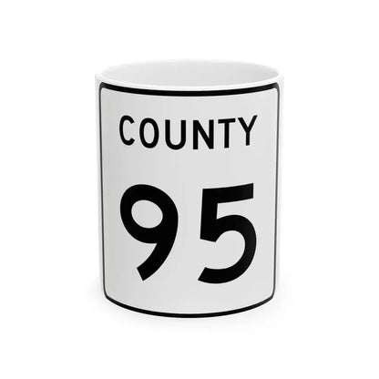 County 95 square (Minnesota) (Road Sign) White Coffee Mug 11oz - Go Mug Yourself