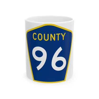 County 96 MN (Minnesota) (Road Sign) White Coffee Mug 11oz - Go Mug Yourself