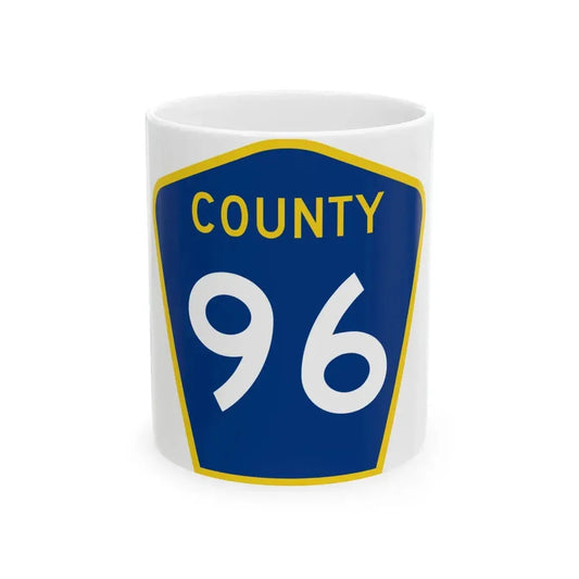 County 96 MN (Minnesota) (Road Sign) White Coffee Mug 11oz - Go Mug Yourself