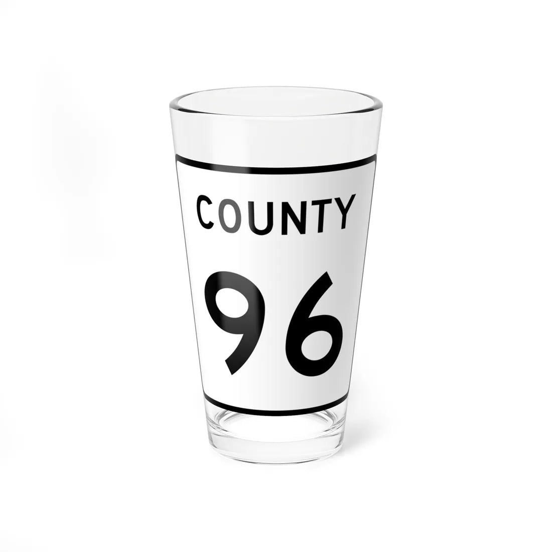County 96 square (Minnesota) (Road Sign) Pint Glass 16oz 16oz - Go Mug Yourself