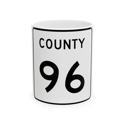 County 96 square (Minnesota) (Road Sign) White Coffee Mug 11oz - Go Mug Yourself