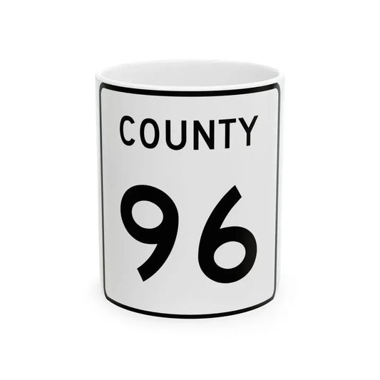 County 96 square (Minnesota) (Road Sign) White Coffee Mug 11oz - Go Mug Yourself