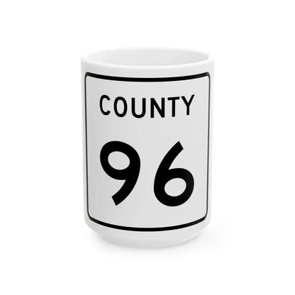 County 96 square (Minnesota) (Road Sign) White Coffee Mug 15oz - Go Mug Yourself
