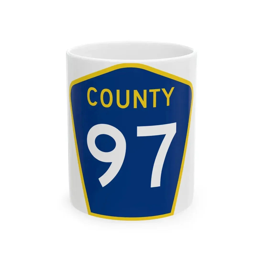 County 97 MN (Minnesota) (Road Sign) White Coffee Mug 11oz - Go Mug Yourself