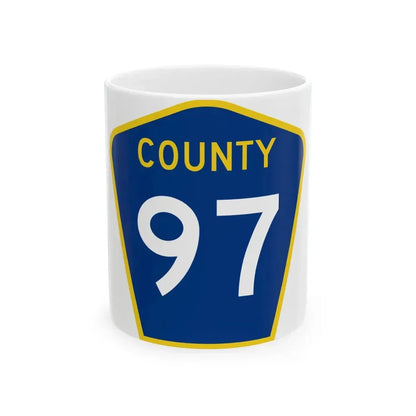 County 97 MN (Minnesota) (Road Sign) White Coffee Mug 11oz - Go Mug Yourself