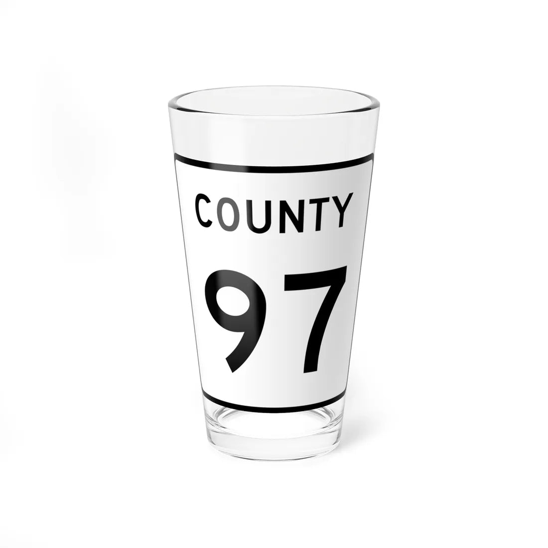 County 97 square (Minnesota) (Road Sign) Pint Glass 16oz 16oz - Go Mug Yourself