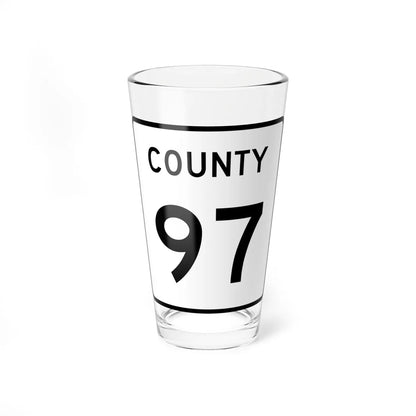 County 97 square (Minnesota) (Road Sign) Pint Glass 16oz 16oz - Go Mug Yourself