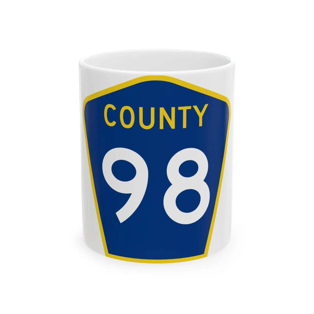 County 98 MN (Minnesota) (Road Sign) White Coffee Mug 11oz - Go Mug Yourself