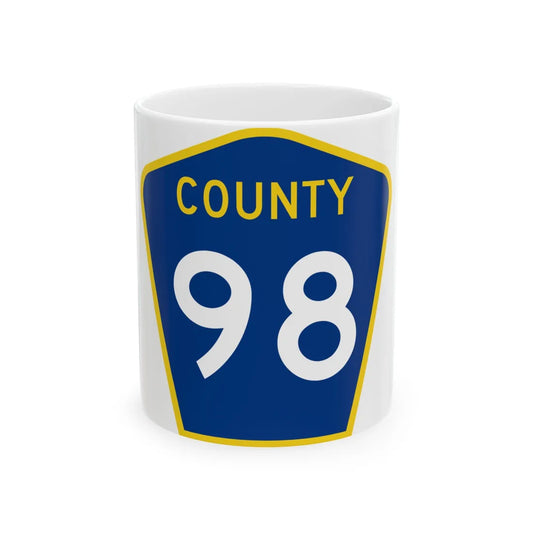 County 98 MN (Minnesota) (Road Sign) White Coffee Mug 11oz - Go Mug Yourself