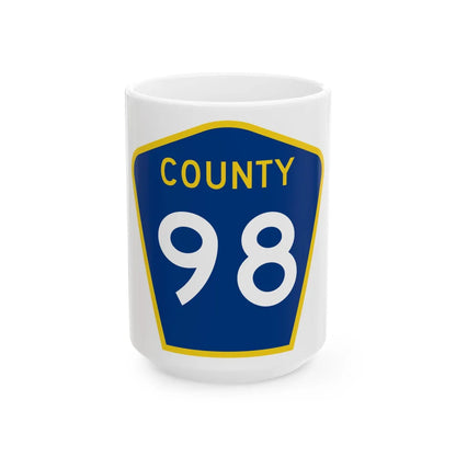 County 98 MN (Minnesota) (Road Sign) White Coffee Mug 15oz - Go Mug Yourself