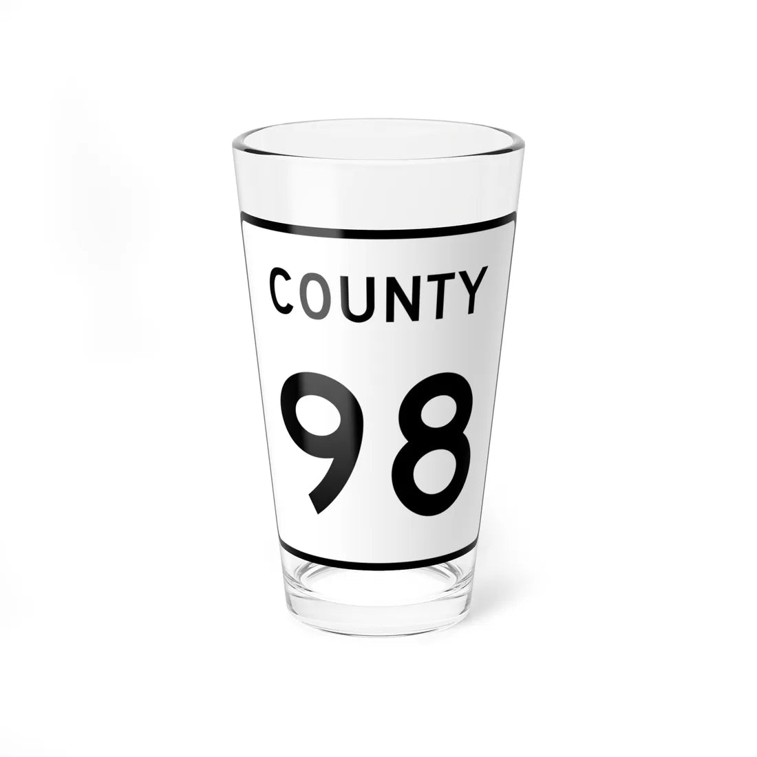 County 98 square (Minnesota) (Road Sign) Pint Glass 16oz 16oz - Go Mug Yourself