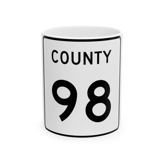 County 98 square (Minnesota) (Road Sign) White Coffee Mug 11oz - Go Mug Yourself