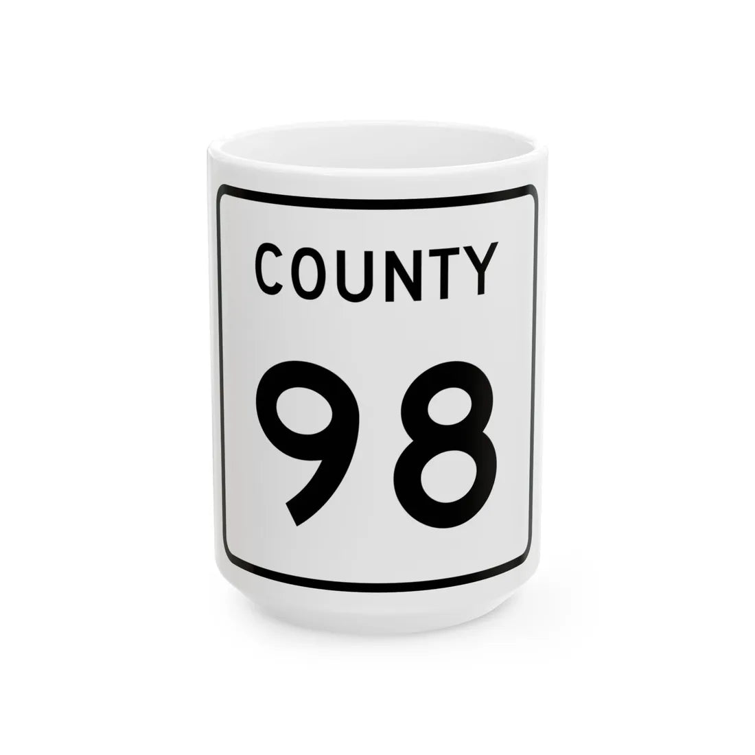 County 98 square (Minnesota) (Road Sign) White Coffee Mug 15oz - Go Mug Yourself