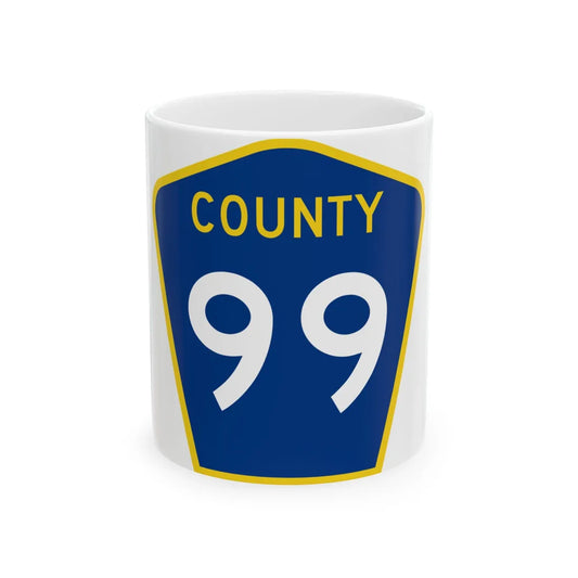 County 99 MN (Minnesota) (Road Sign) White Coffee Mug 11oz - Go Mug Yourself