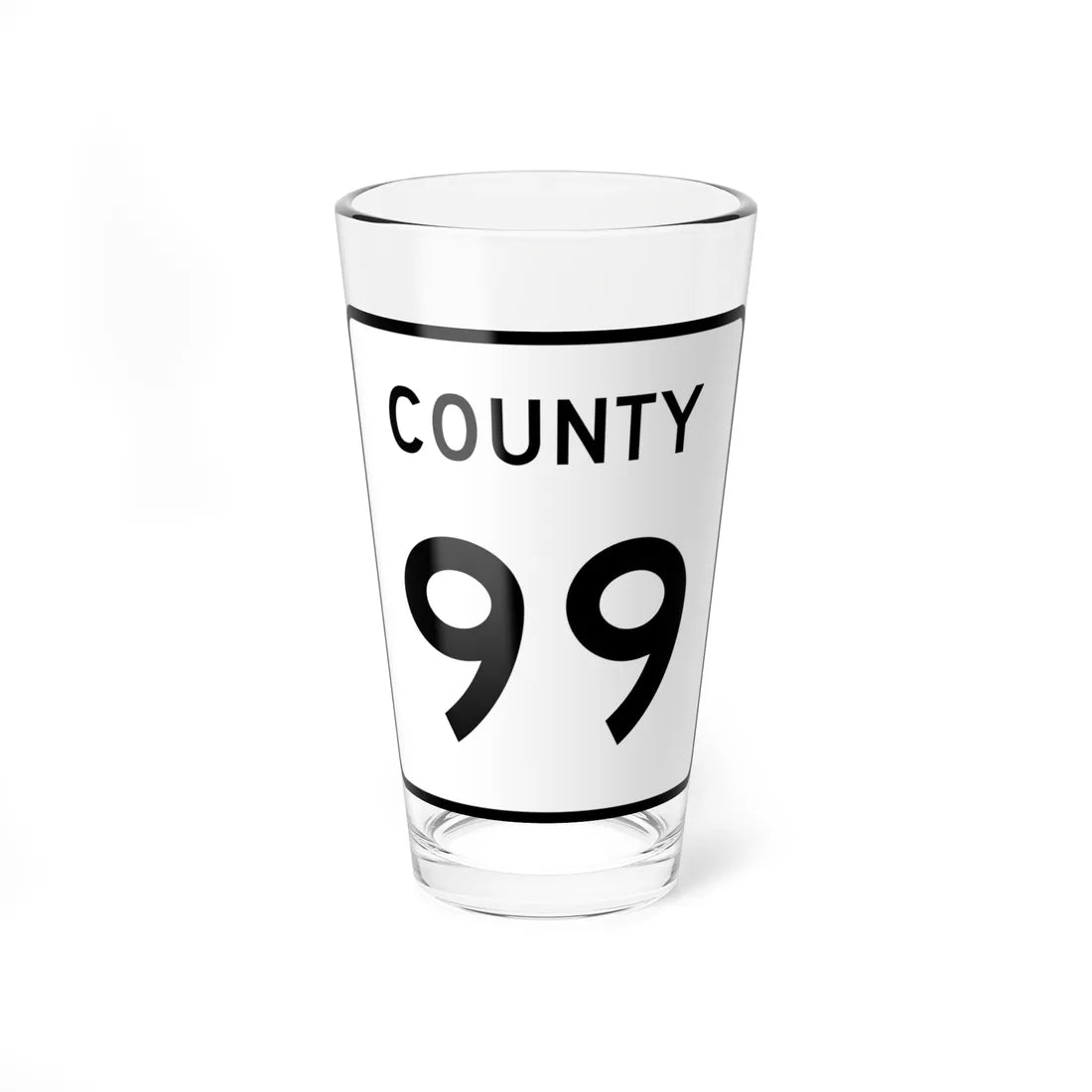 County 99 square (Minnesota) (Road Sign) Pint Glass 16oz 16oz - Go Mug Yourself